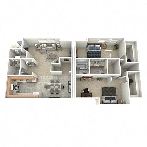 Floor plan 2BR/1.5BA Van Buren Townhome