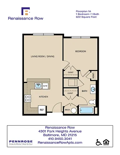 Floor plan 1 Bedroom