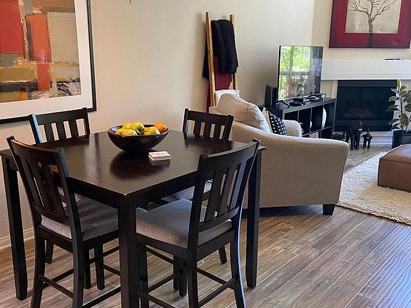 Open floor plan with dining and living room