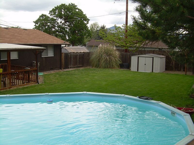 Shot of the backyard from the pool deck