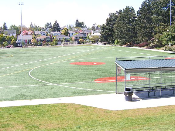 Playfield is across the street
