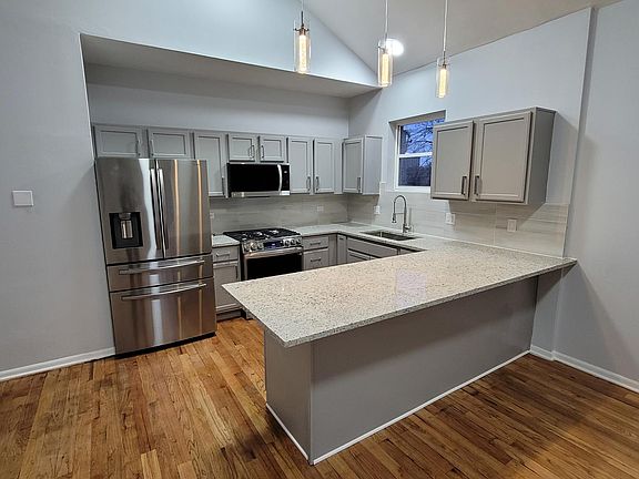 Granite countertop and island