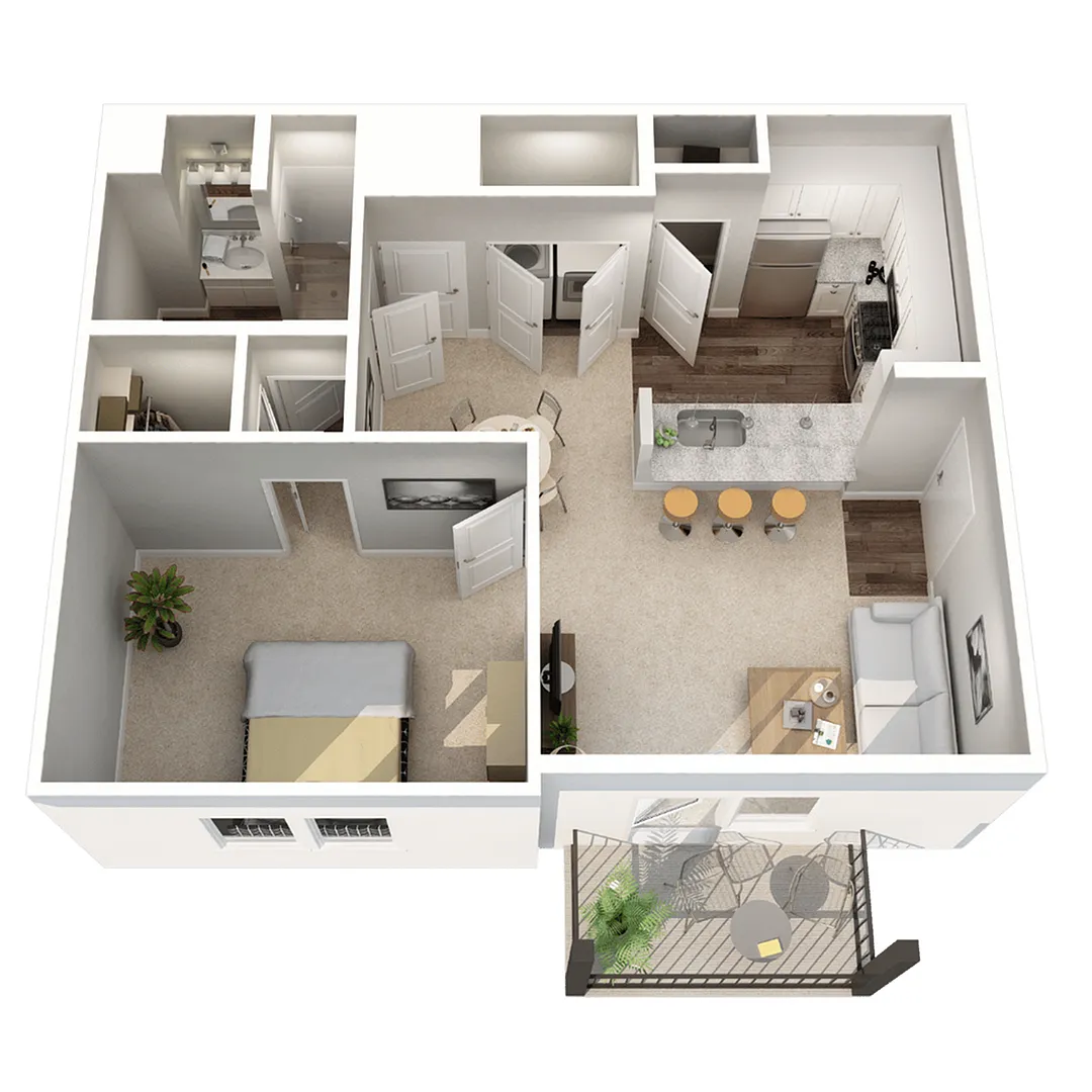 Floor plan 1x1 Phase 1 720 sq ft