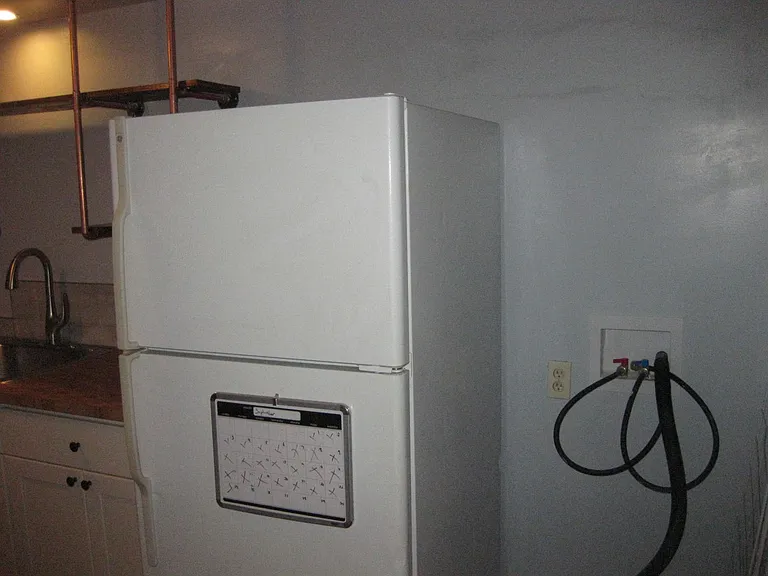 Washer Hook up. No 220V so if you have a dryer, must be 110V plug.