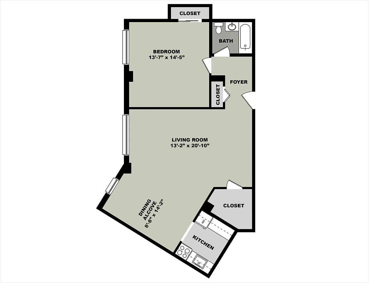 Floor plan 1X1 840
