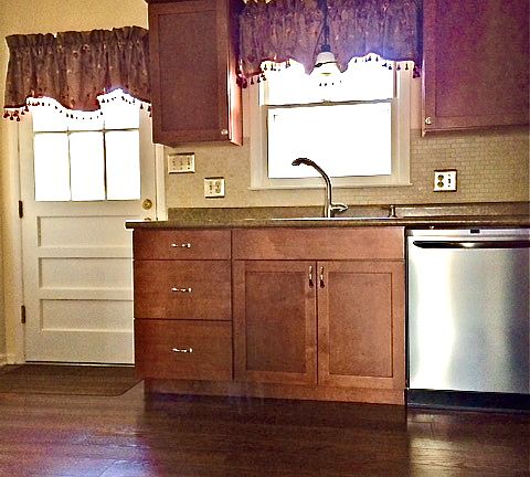 Kitchen sink, back door