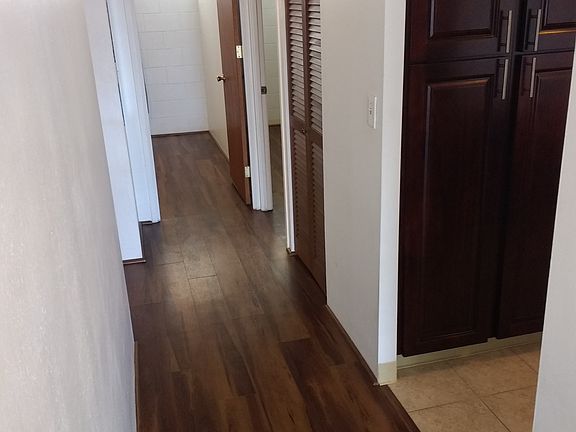 Vinyl Wood Style Flooring Throughout.