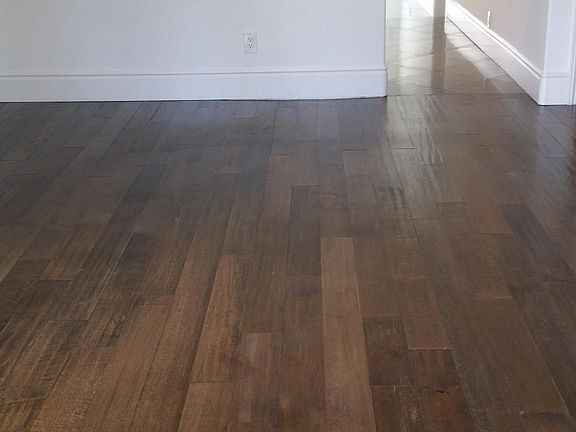 Beautiful wood floors in living room and bedrooms