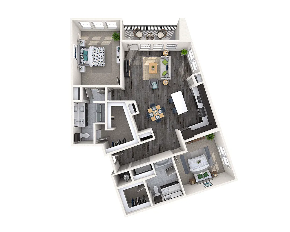 Floor plan Two Bedroom B2H