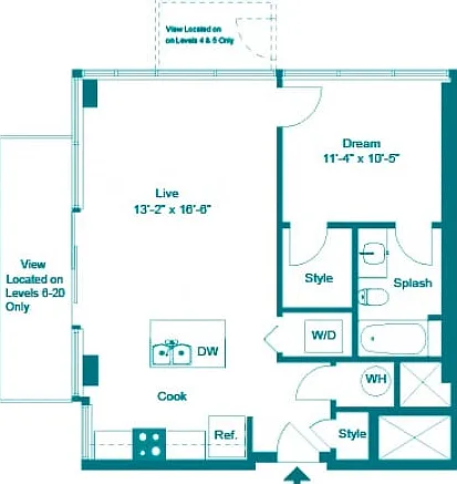 One Bedroom One Bath (728 SF) One Bedroom One Bath (728 SF)