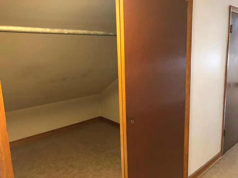 Extra large closet space
in upper finished room