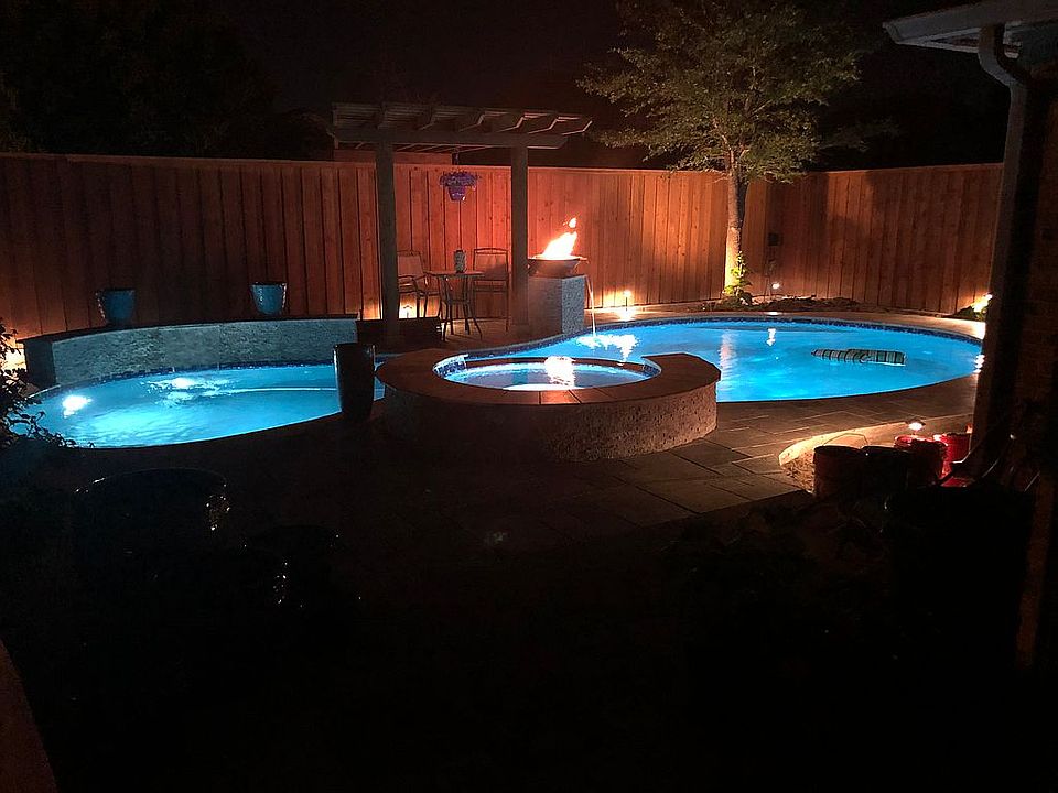 Pool view at night