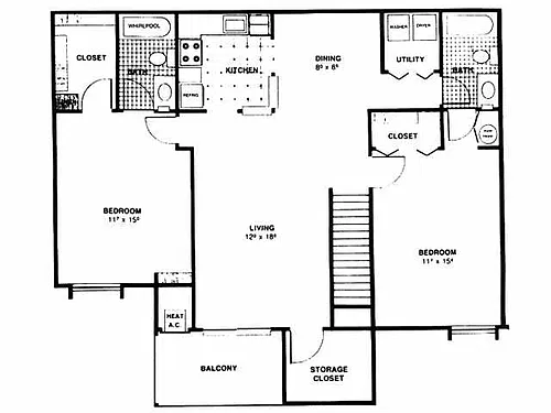 Floor plan 2 BD UPPER