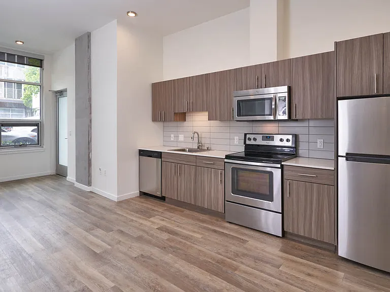 Kitchen and Living Room with Hard Surface Flooring