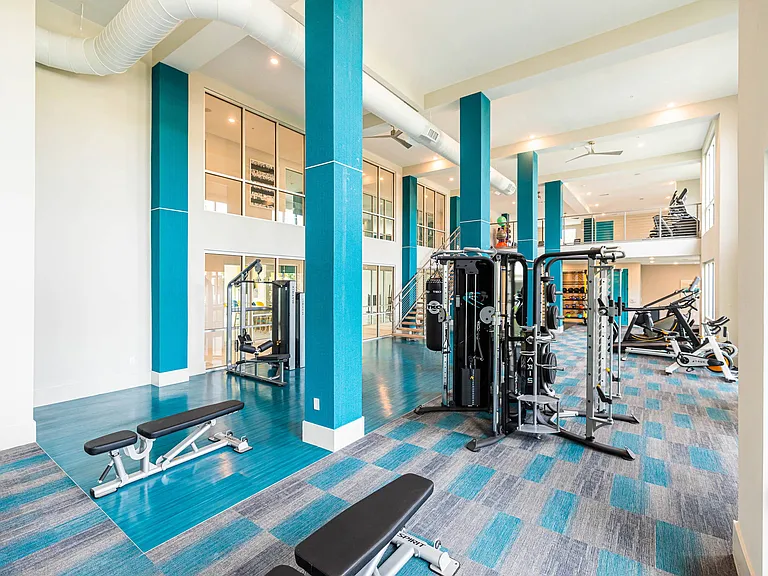 Two-Story Fitness Center with Cardio, Resistance & Free Weights
