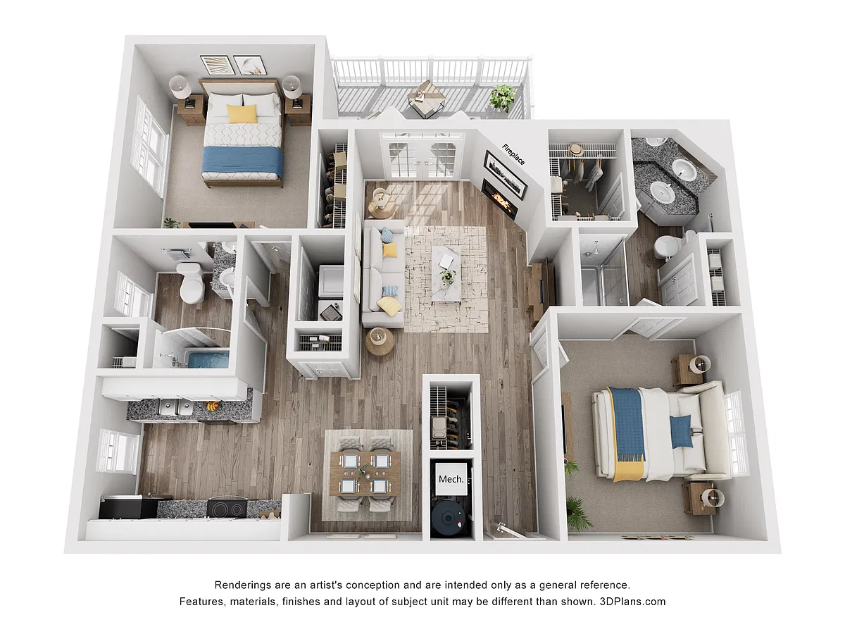 Floor plan B4 - Two Bedroom, Two Bathroom