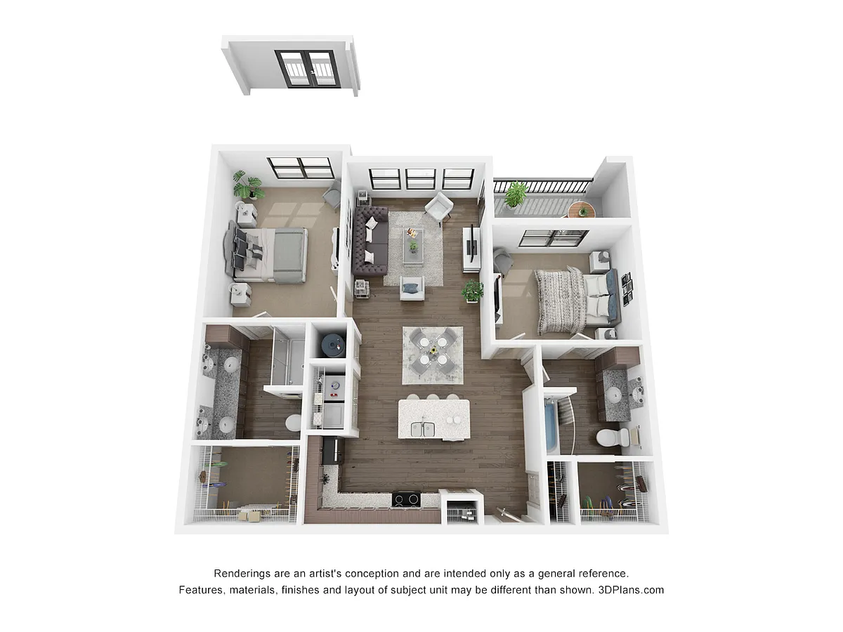 Floor plan B1 (2 Bedroom)