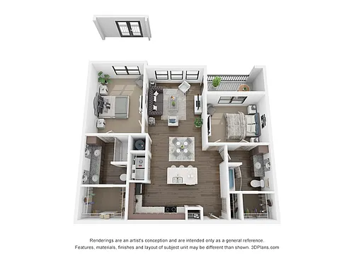 Floor plan B1 (2 Bedroom)