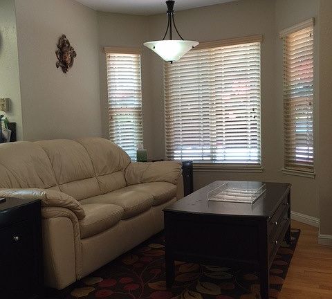 A huge family room that opens into the kitchen