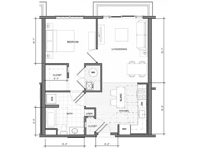 Floor plan 1BR-Standard-Balcony