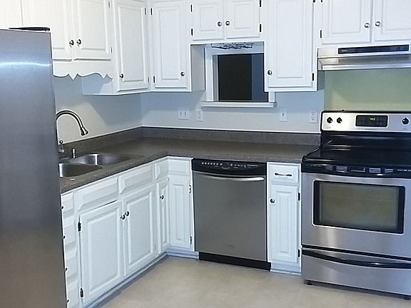 Stainless steel appliances in kitchen
