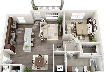 Morgan Reserve - A2 - 1 Beds - 1 Baths - 906 Sq. ft.