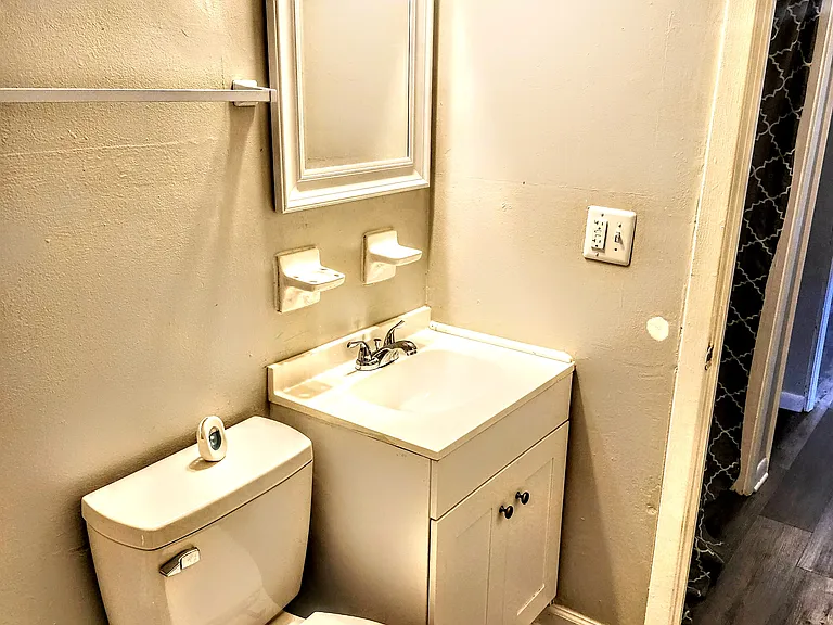 New mirror and lights in bathroom
