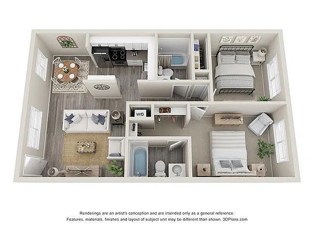 Floor plan 2 Bed 2 Bath - Classic