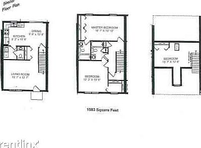 1538 Square Feet Townhouse Floor Plans