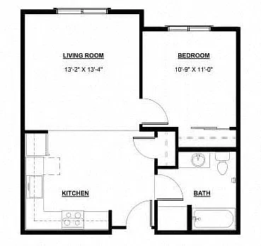Floor plan One Bedroom One Bath