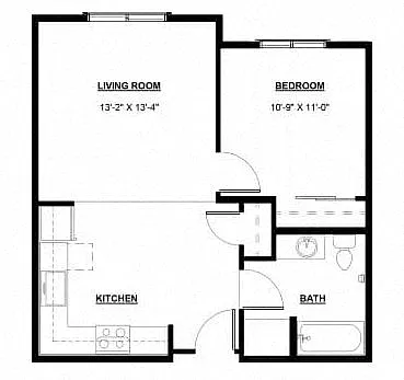 Floor plan One Bedroom One Bath