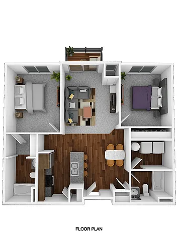 Floor plan Apartment Style 2 Bedroom 2 Bathroom
