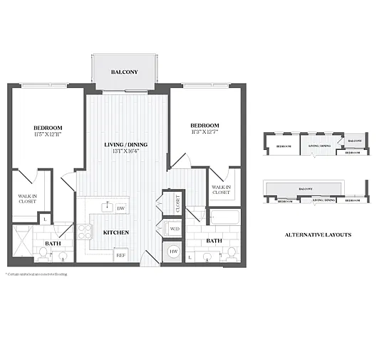 Floor plan 2 Bed/2 Bath-B1a 367 Orange