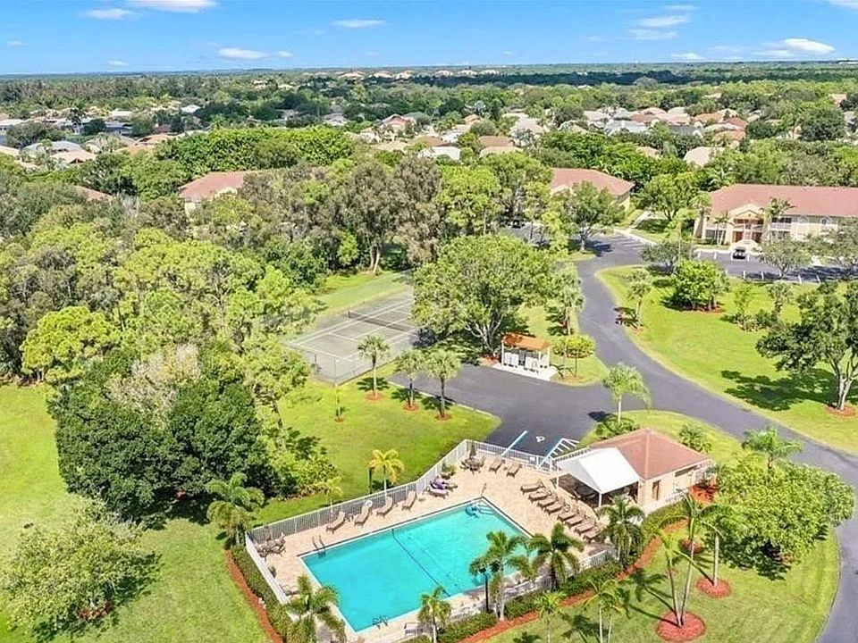Aerial view of The Greens Private Community Pool Club House and Mail area.
