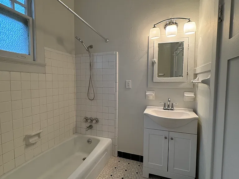 Bathroom with linen closet