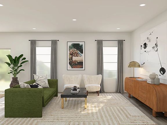 Great room with luxurious wood flooring