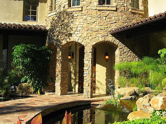 Unique entrance w/ponds