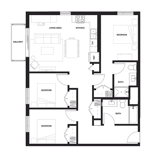 Floor plan D1-60 - Income Restrictions Apply