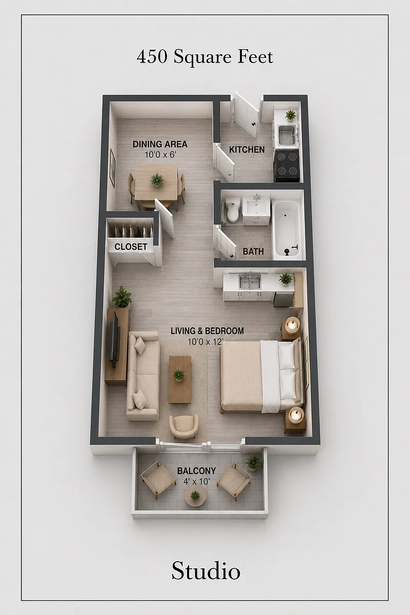 Floor plan Studio Apartment
