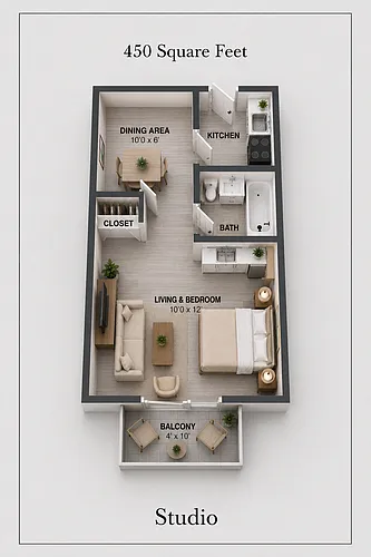Floor plan Studio Apartment