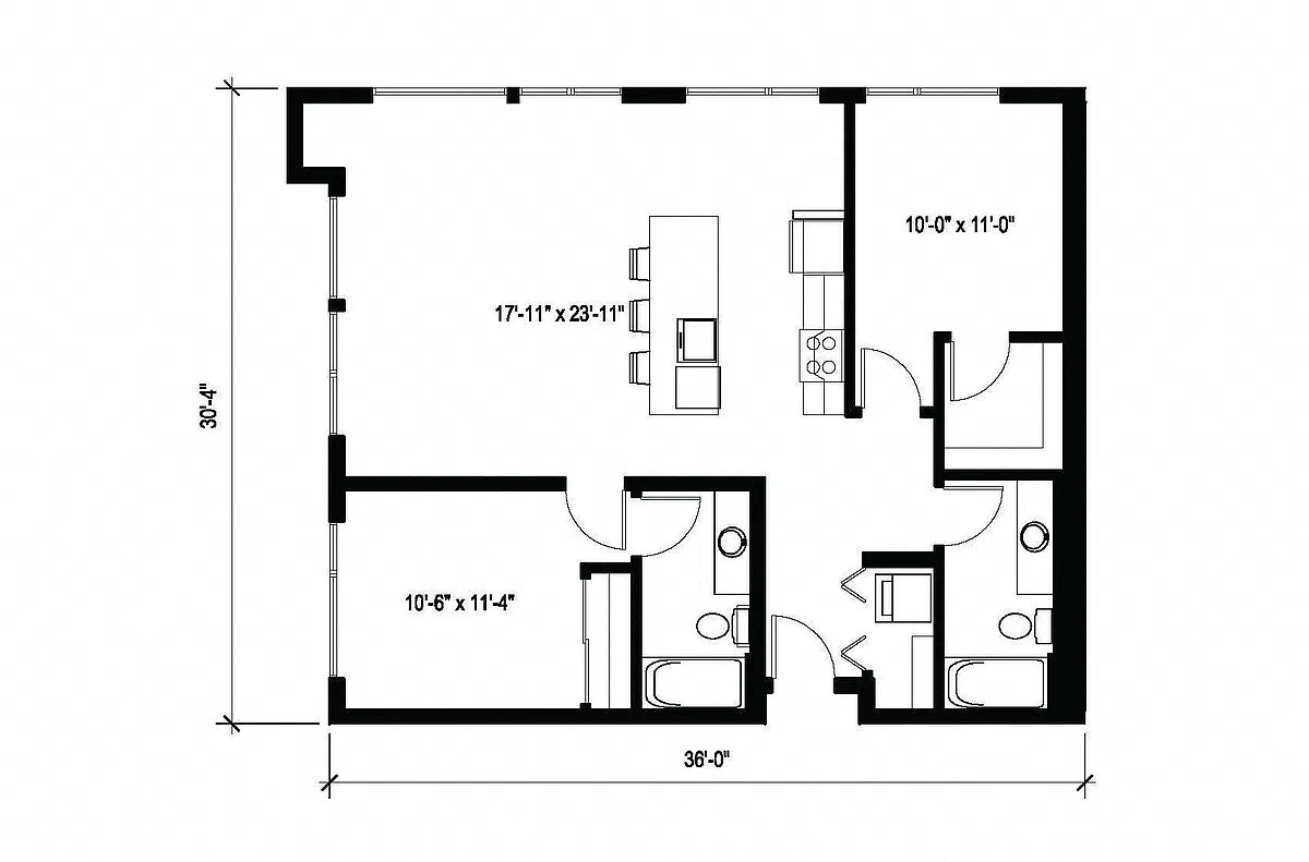 Floor plan 2X2 E6