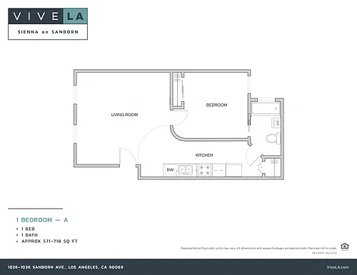 Floor plan 1 Bed / 1 Bath