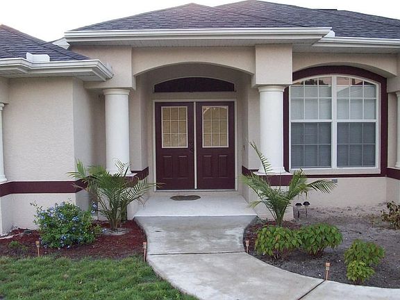 Closer up of the front door