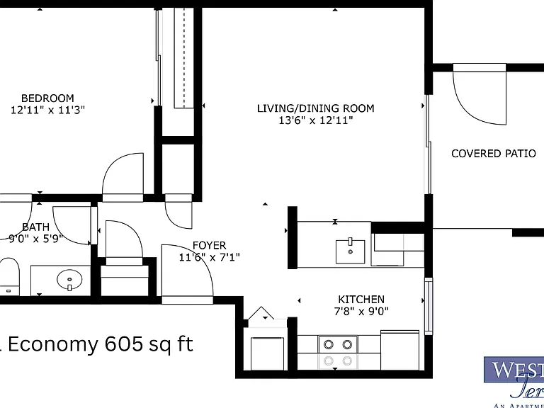 1x1 Economy l 605 sq ft l Westmall Terrace 1x1 Economy l 605 sq ft l Westmall Terrace
