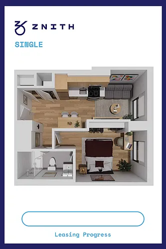 Floor plan 1 Bed, 1 Bath
