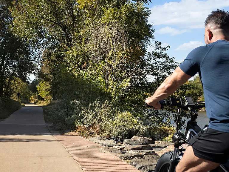 Enjoy roller blading or bike rides along the Platte River