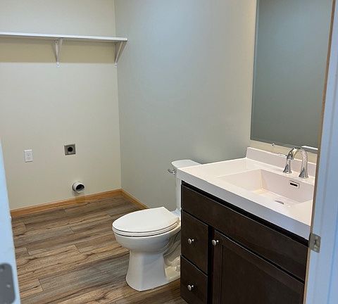 half bath with laundry hook up on first floor