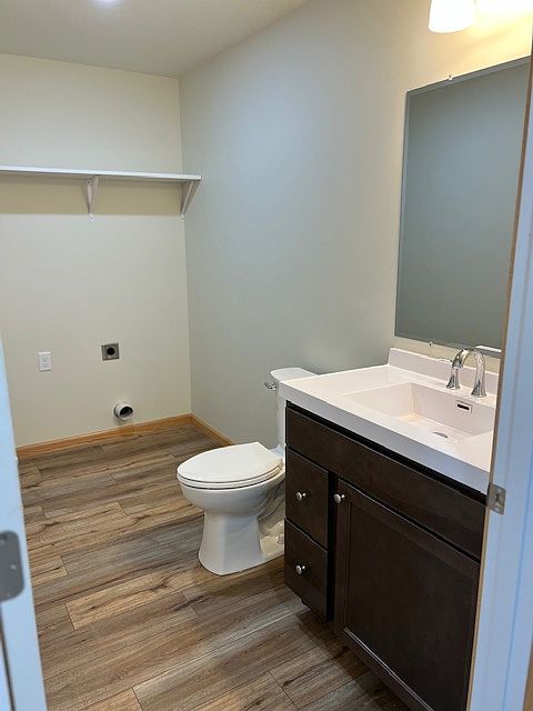half bath with laundry hook up on first floor