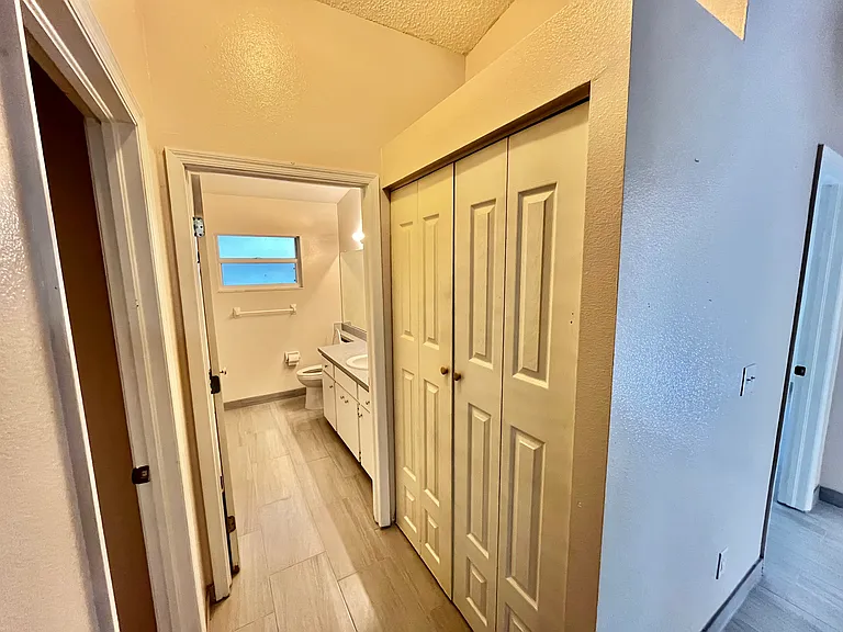 Large hall bath with hall closet