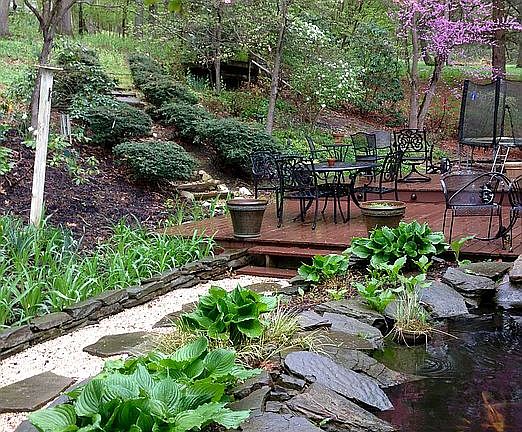 Koi pond and Decks